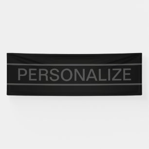 Customizable Text Bold Modern Black & Dark Grey Banner