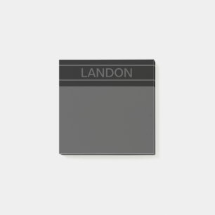 Customizable Text   Bold Modern Black & Dark Grey Post-it Notes