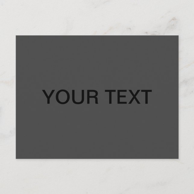 Customizable Text | Bold Modern Black & Dark Grey Postcard (Front)