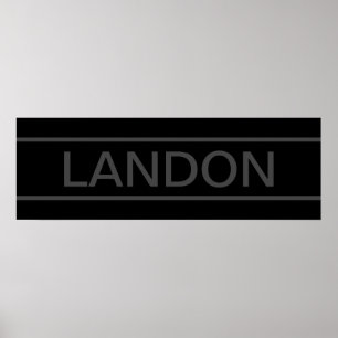 Customizable Text   Bold Modern Black & Dark Grey Poster