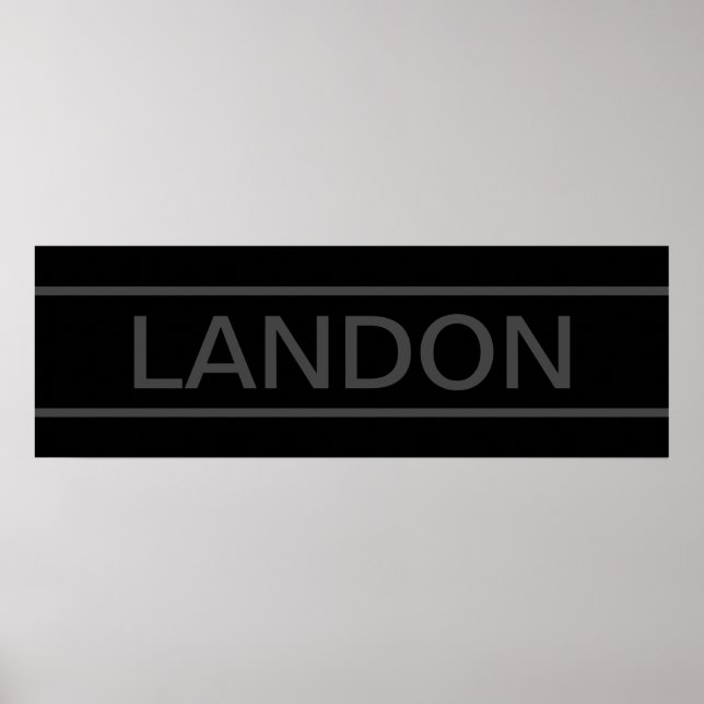 Customizable Text | Bold Modern Black & Dark Grey Poster (Front)