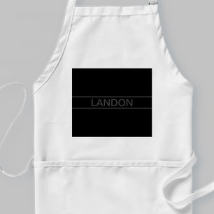 Customizable Text   Bold Modern Black & Dark Grey Standard Apron