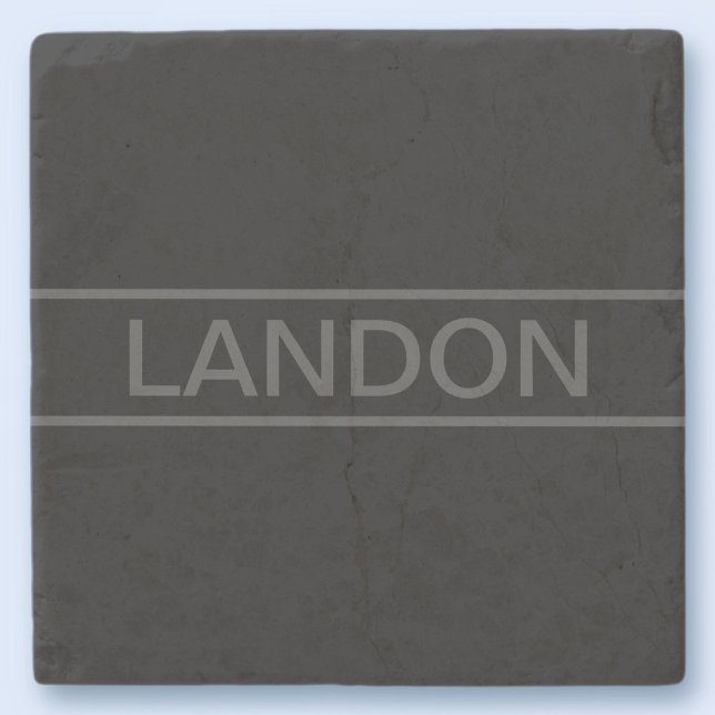 Customizable Text | Bold Modern Black & Dark Grey Stone Coaster (Creator Uploaded)
