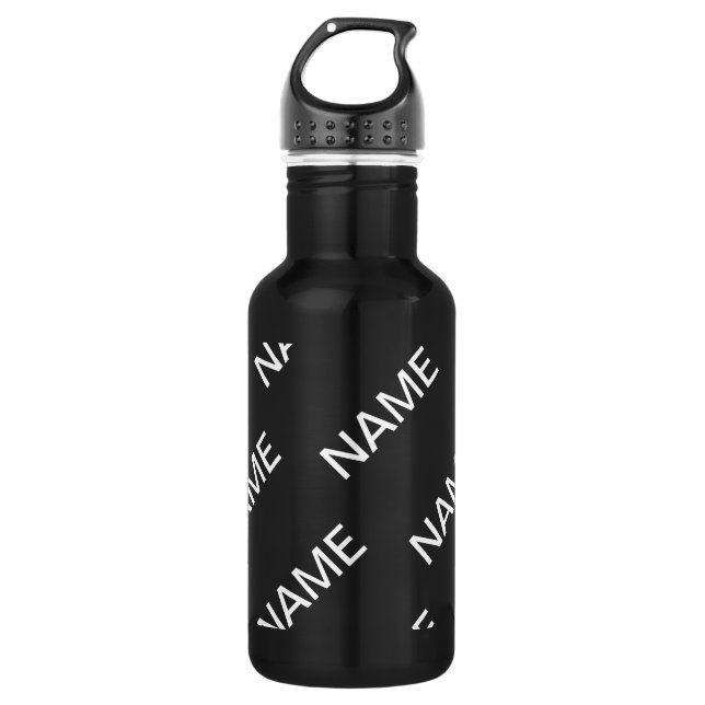 Customizable Text | Bold Modern Black & White 532 Ml Water Bottle (Front)