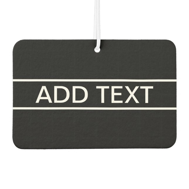 Customizable Text | Bold Modern Black & White Air Freshener (Front)