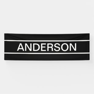 Customizable Text   Bold Modern Black & White Banner