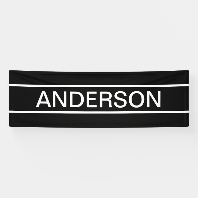 Customizable Text | Bold Modern Black & White Banner (Horizontal)