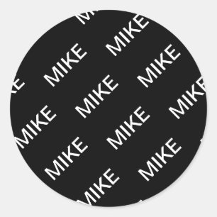Customizable Text   Bold Modern Black & White Classic Round Sticker