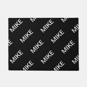 Customizable Text   Bold Modern Black & White Doormat