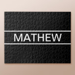 Customizable Text | Bold Modern Black & White Jigsaw Puzzle<br><div class="desc">Bold contemporary look.</div>