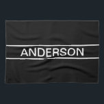 Customizable Text | Bold Modern Black & White Kitchen Towel<br><div class="desc">Bold contemporary look.</div>