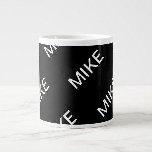 Customizable Text   Bold Modern Black & White Large Coffee Mug