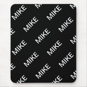 Customizable Text   Bold Modern Black & White Mouse Pad