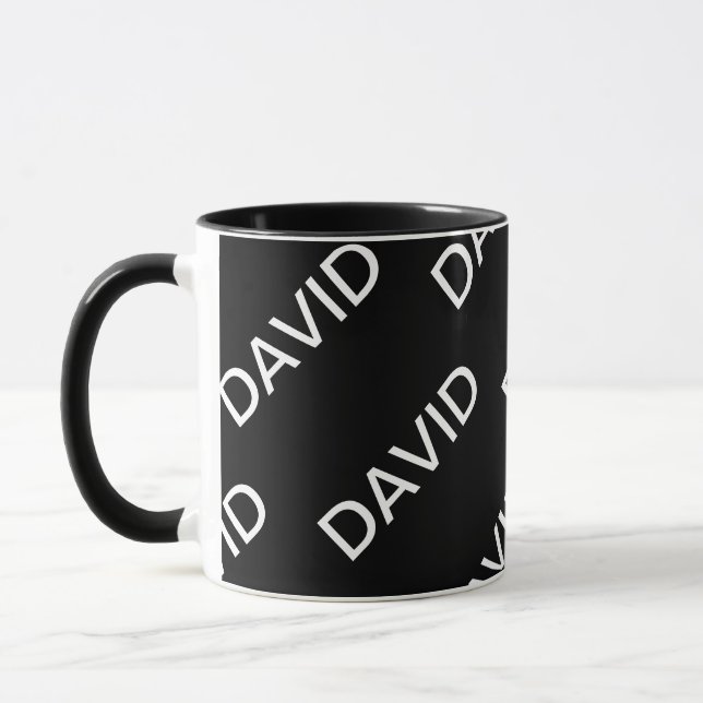 Customizable Text | Bold Modern Black & White Mug (Left)