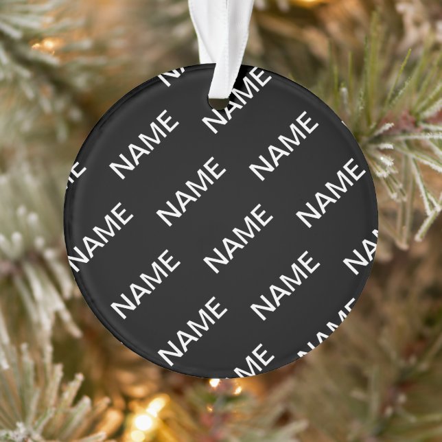 Customizable Text | Bold Modern Black & White Ornament (Tree)
