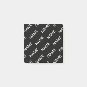 Customizable Text Bold Modern Black & White Post-it Notes