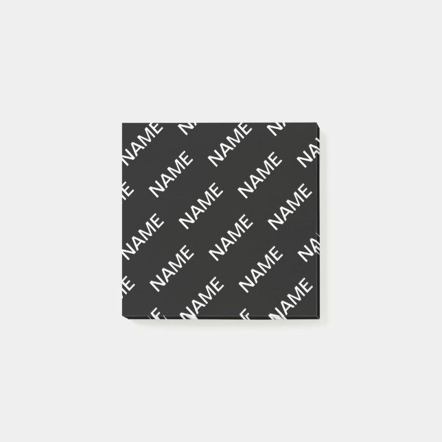 Customizable Text | Bold Modern Black & White Post-it Notes (Front)