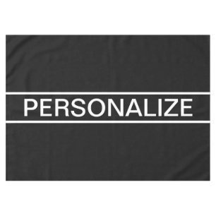 Customizable Text Bold Modern Black & White Tablecloth