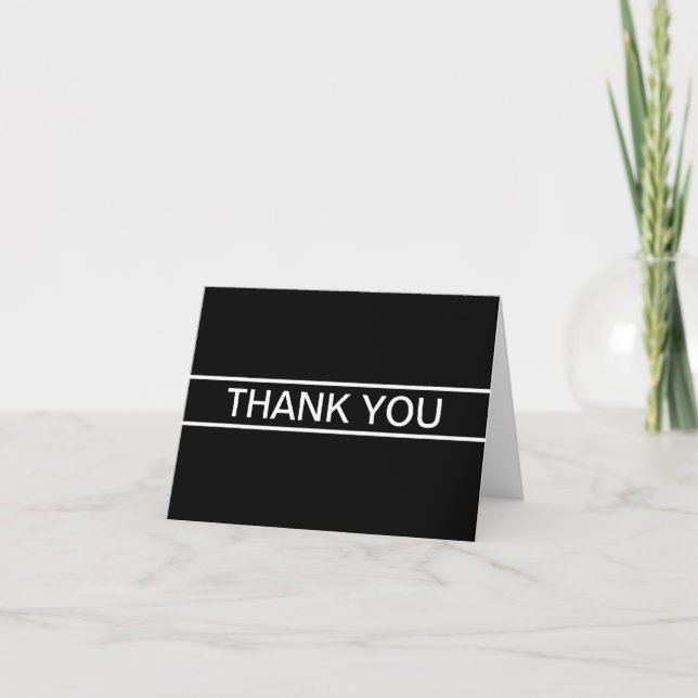 Customizable Text | Bold Modern Black & White Thank You Card (Front)