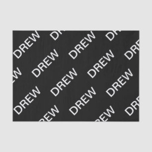 Customizable Text   Bold Modern Black & White Tissue Paper