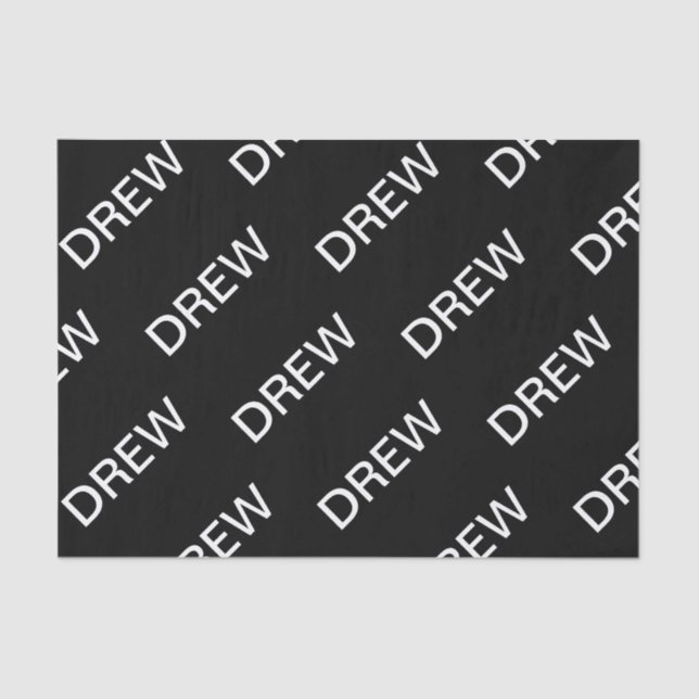 Customizable Text | Bold Modern Black & White Tissue Paper (Front)