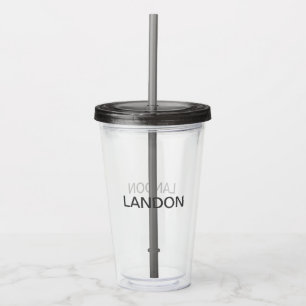 Customizable Text   Bold Modern Dark Grey Acrylic Tumbler