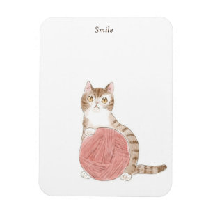Customizable Text Cat and Ball of Yarn Author: Shi Magnet