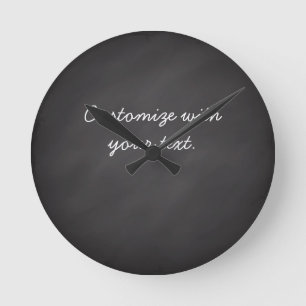 Customizable text chalkboard round clock