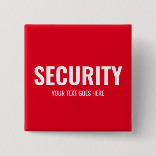 Customizable Text & Design Security Template Red 2 Inch Square Button