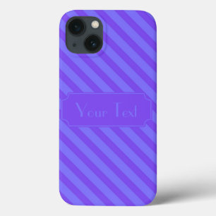 Customizable Text Diagonal Violet Purple Stripes iPhone 13 Case
