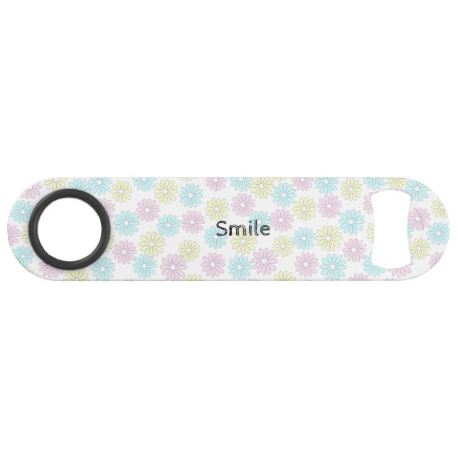 Customizable Text Flowers Pastel Bar Key (Front (Horizontal))