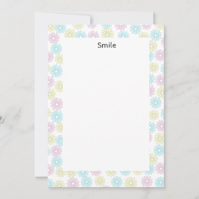 Customizable Text Flowers Pastel Invitation (Front)