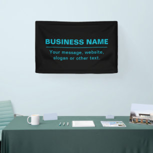 Customizable Text for Business Etc. Editable Black Banner