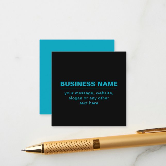 Customizable Text for Business Etc. Editable Black Enclosure Card (Front/Back In Situ)