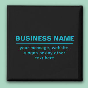 Customizable Text for Business Etc. Editable Black Magnet