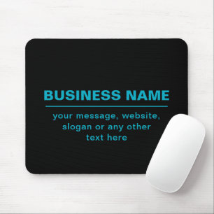 Customizable Text for Business Etc. Editable Black Mouse Pad