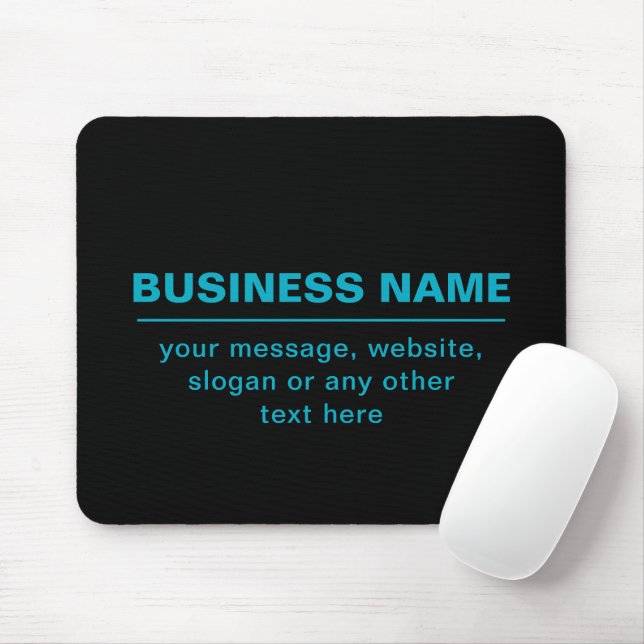 Customizable Text for Business Etc. Editable Black Mouse Pad (With Mouse)