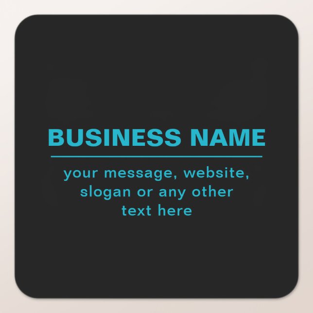 Customizable Text for Business Etc. Editable Black Square Sticker (Creator Uploaded)