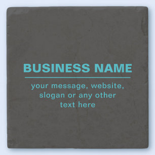 Customizable Text for Business Etc. Editable Black Stone Coaster