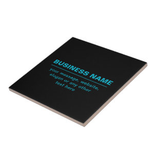 Customizable Text for Business Etc. Editable Black Tile