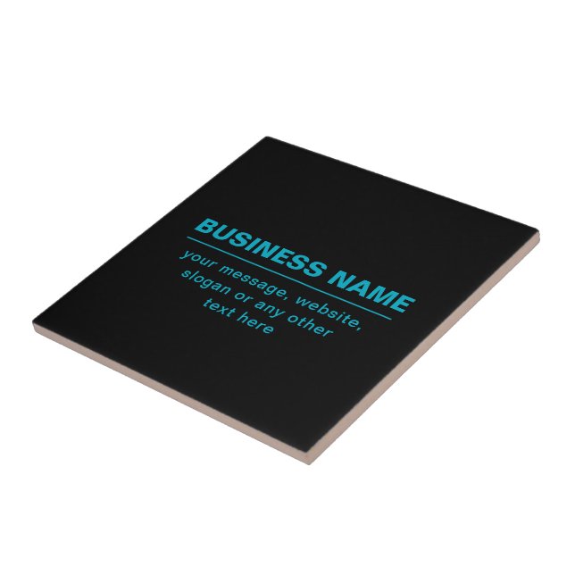 Customizable Text for Business Etc. Editable Black Tile (Side)