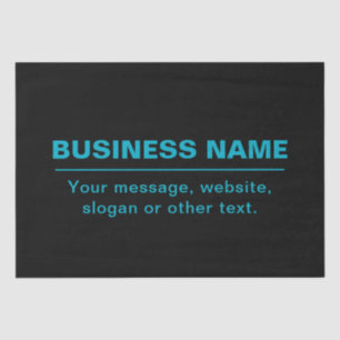 Customizable Text for Business Etc. Editable Black Tissue Paper