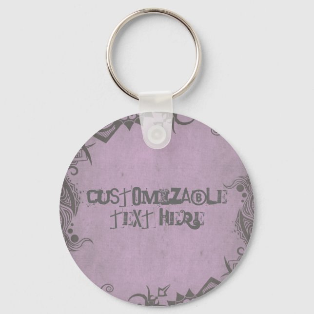 Customizable Text Grunge style Keychain (Front)