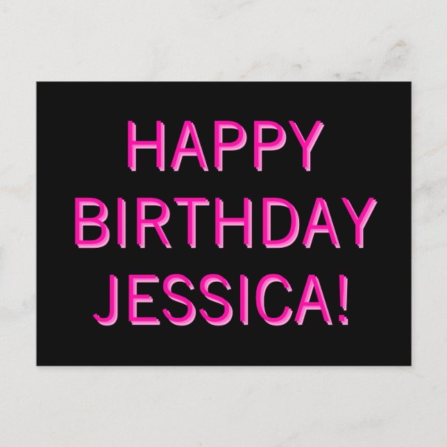 Customizable Text Happy Birthday to Any Name Postcard (Front)