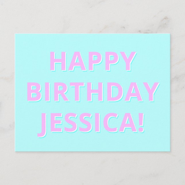 Customizable Text Happy Birthday to Any Name Postcard (Front)