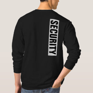 Customizable Text Mens Black & White Security T-Shirt