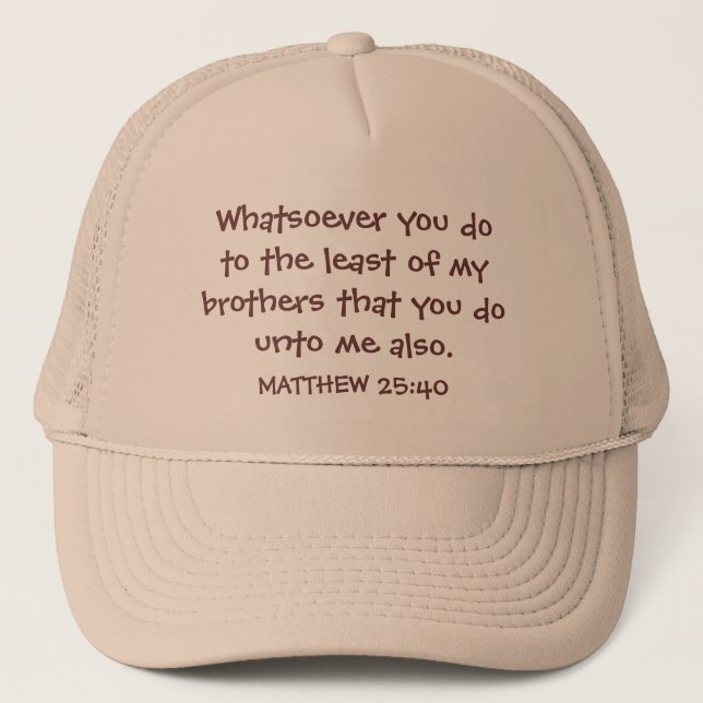 CUSTOMIZABLE TEXT ON TRUCKER HAT/ MATT. 25:40 HAT (Front)