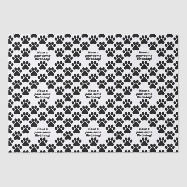 Customizable text Pawfect Paws Tissue Paper (Front)