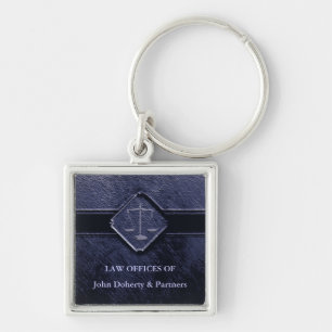 Customizable Text Scales of Justice Keychain