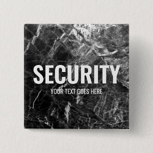 Customizable Text Security Black Marble Template 2 Inch Square Button